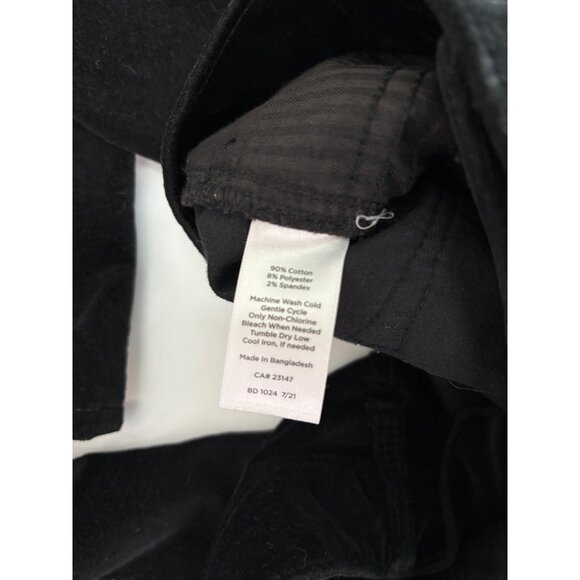 Talbots Velvet Velveteen High Rise Straight Leg Curvy Stretch Black Pant Size 10 - Picture 10 of 10